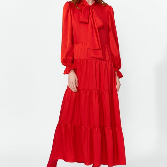 zara tiered maxi dress